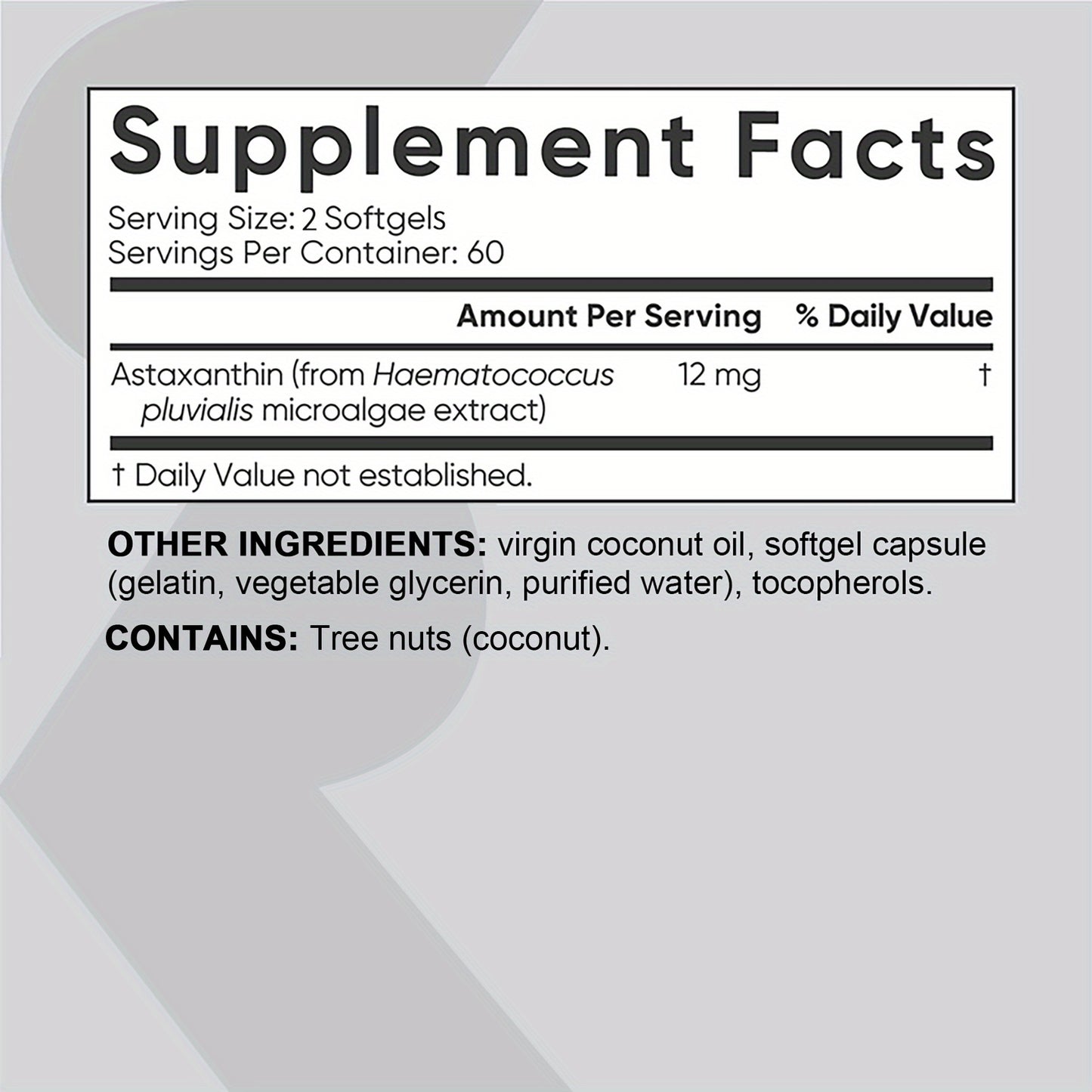 Astaxanthin - Premium Antioxidant Supplement, for Men and Women - 120pcs