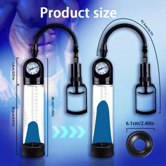 Male Vacuum Pump Toy with Pressure Gauge